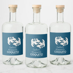 Étiquettes Pour Bouteilles De Liqueur Entreprise de branding de recette de Coquito fait