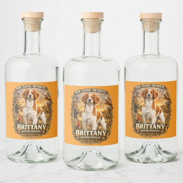 Étiquettes Pour Bouteilles De Liqueur Épagneul breton (Bouteilles)