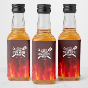 Étiquettes Pour Bouteilles De Liqueur Étiquettes de bouteille BBQ personnalisés — Flamme