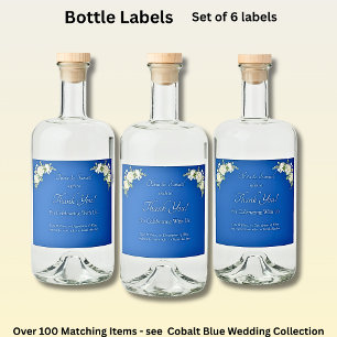 Étiquettes Pour Bouteilles De Liqueur Étiquettes de bouteilles de liqueur, bleu de cobal