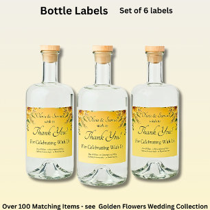 Étiquettes Pour Bouteilles De Liqueur Étiquettes de bouteilles, Fleur Jaune Dorée