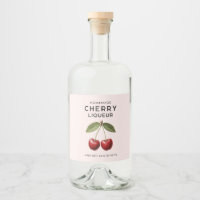 Étiquettes de liqueur de cerise maison style vinta