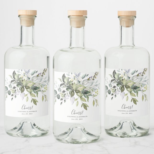 Étiquettes Pour Bouteilles De Liqueur Eucalyptus Foliage Faveurs mariage (Bouteilles)