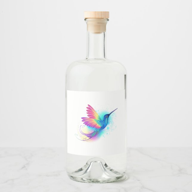 Étiquettes Pour Bouteilles De Liqueur Exotic Rainbow Hummingbird (Devant)