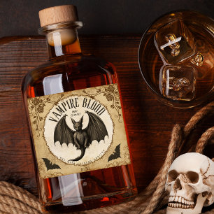 Étiquettes Pour Bouteilles De Liqueur Extrait Pur de Sang de Vampire : Élevez Votre Hall