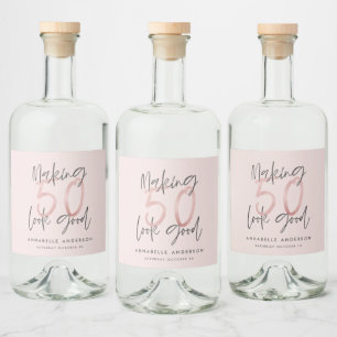 Étiquettes Pour Bouteilles De Liqueur Faire paraître 50 belles parties scintillant rose