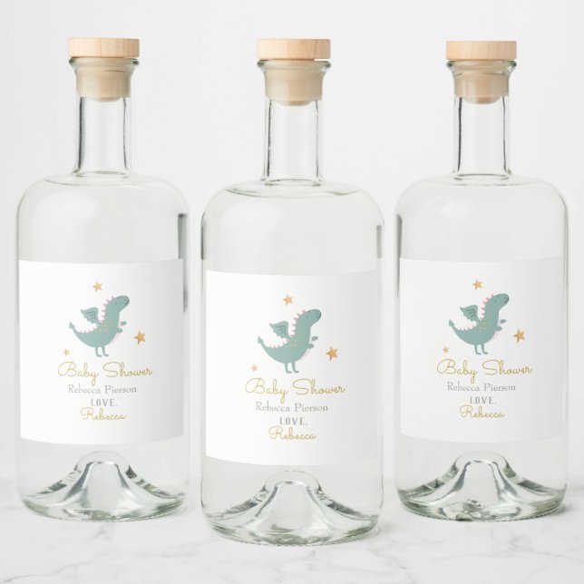 Étiquettes Pour Bouteilles De Liqueur Fairytale Cute Dragon Merci (Bouteilles)