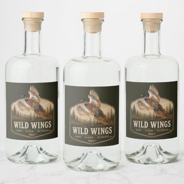 Étiquettes Pour Bouteilles De Liqueur Faisan  (Bouteilles)