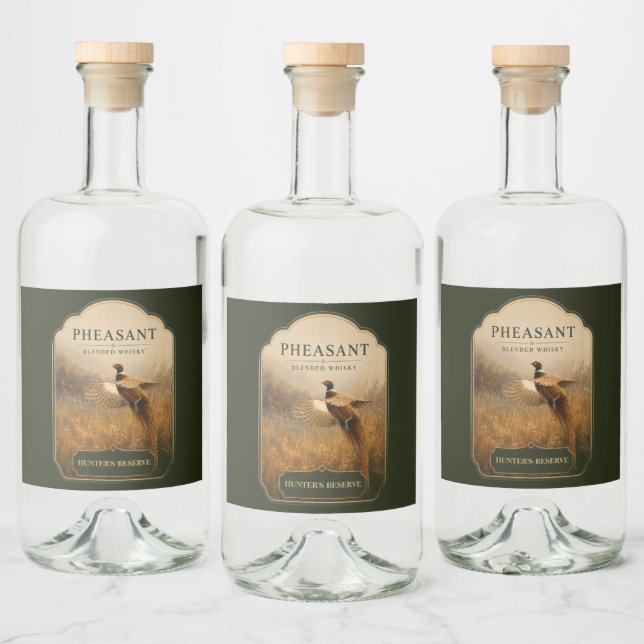 Étiquettes Pour Bouteilles De Liqueur Faisan en vol doré (Bouteilles)