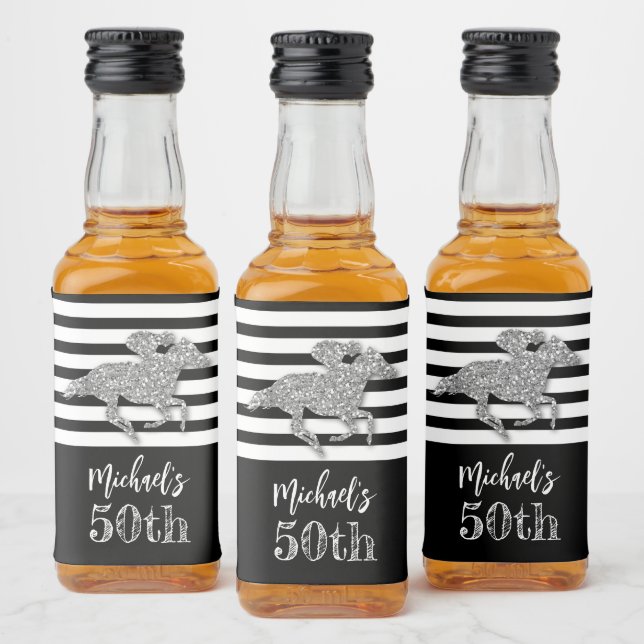 Étiquettes Pour Bouteilles De Liqueur Faux Gold Parties scintillant Horloge sur Black St (Bouteilles)