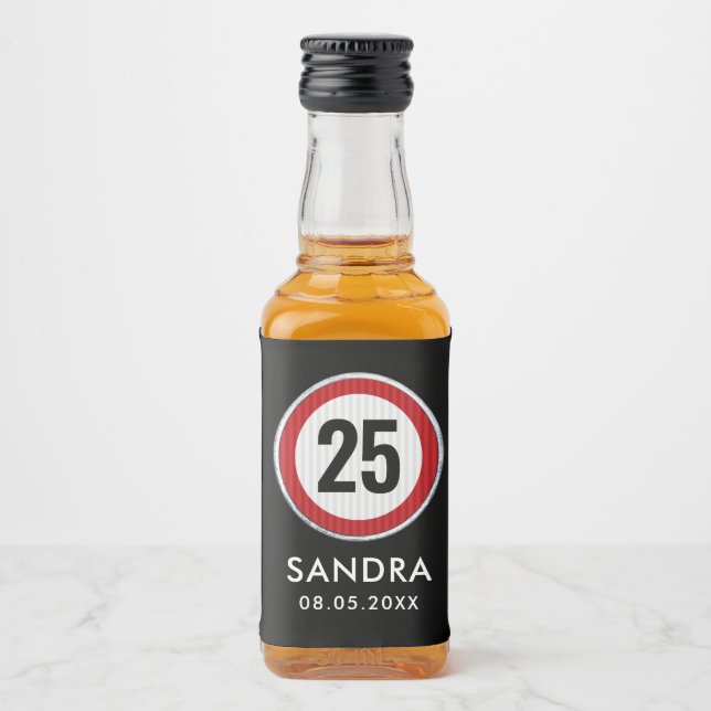 Étiquettes Pour Bouteilles De Liqueur fête d'anniversaire CUSTOM AGE avec panneau de sig (Devant)