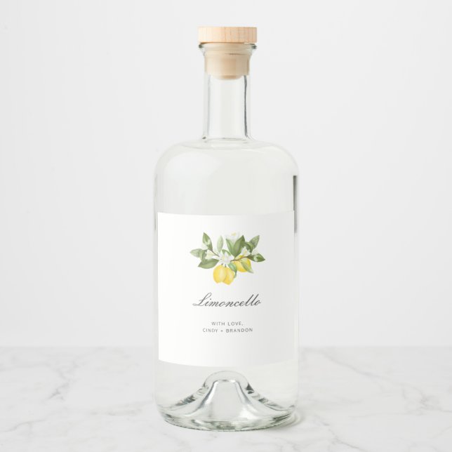 Étiquettes Pour Bouteilles De Liqueur Fête de mariage moderne Favoriser Limoncello Lemon (Devant)