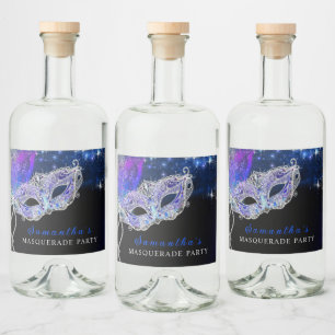 Étiquettes Pour Bouteilles De Liqueur Fête de Mascarade Personnalisée