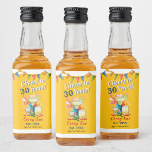 Étiquettes Pour Bouteilles De Liqueur Fête des 30 ans   Soirée Margarita Tequila
