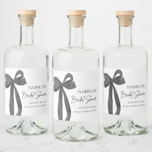 Étiquettes Pour Bouteilles De Liqueur Fête des mariées de ruban à ruban élégant moderne