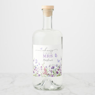 Étiquettes Pour Bouteilles De Liqueur Fête des mariées Fleur sauvage de la vie des papil