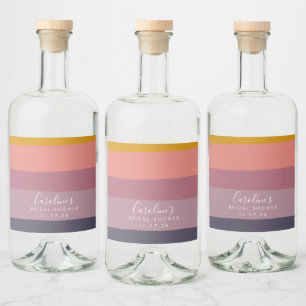 Étiquettes Pour Bouteilles De Liqueur Fête des mariées personnalisée Lilac géométrique m