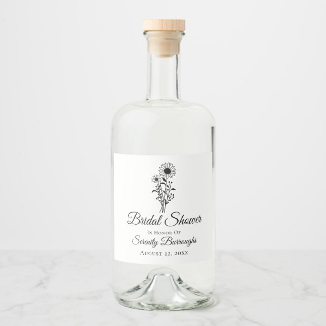 Étiquettes Pour Bouteilles De Liqueur Fête des mariées Tournesol Mariage Russe Fleur sau (Devant)