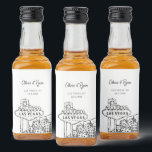 Étiquettes Pour Bouteilles De Liqueur Fête Las Vegas Favoriser Bienvenue Cadeau personna<br><div class="desc">Fun Las Vegas skyline mini bouteille d'alcool étiquette personnalisé. La conception présente un croquis étonnant avec la possibilité de customiser vos noms,  date et lieu exact. Entrez l'outil de conception Zazzle pour des personnalisations supplémentaires.</div>