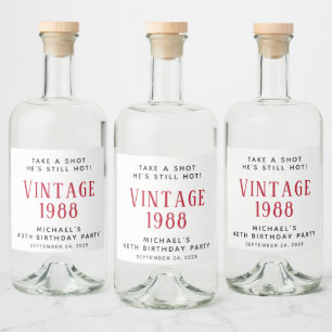 Étiquettes Pour Bouteilles De Liqueur Fête vintage du 40e anniversaire