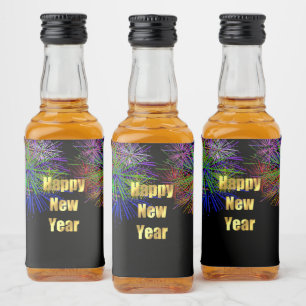 Étiquettes Pour Bouteilles De Liqueur Feu d'artifice de la fête du Nouvel An