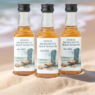 Étiquettes Pour Bouteilles De Liqueur Fin de semaine de la plage de Bachelorette