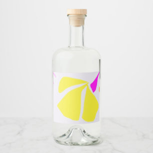 Étiquettes Pour Bouteilles De Liqueur Fleur couleur citron
