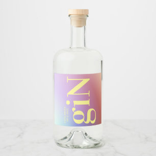 Étiquettes Pour Bouteilles De Liqueur Funky Ombre Big Monogram Modern Bold Simple Gin