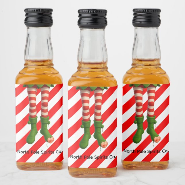 Étiquettes Pour Bouteilles De Liqueur Funny Elf Legs Christmas | North Pole Mischief  (Bouteilles)