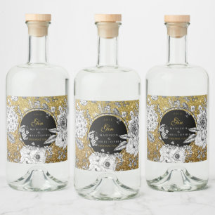 Étiquettes Pour Bouteilles De Liqueur Gin Dotted bottle