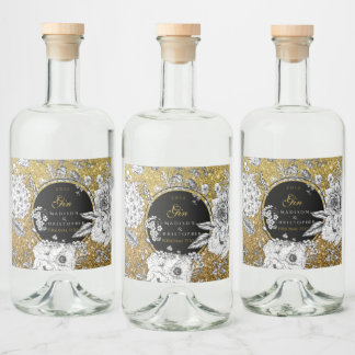Étiquettes Pour Bouteilles De Liqueur Gin Dotted bottle