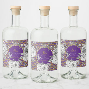 Étiquettes Pour Bouteilles De Liqueur Gin Dotted bottle