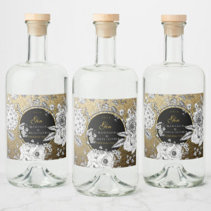 Étiquettes Pour Bouteilles De Liqueur Gin Dotted bottle