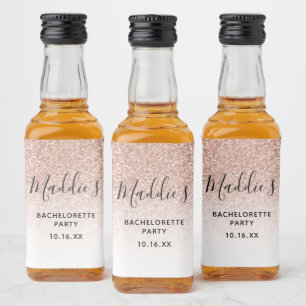Étiquettes Pour Bouteilles De Liqueur Glam Pink Ombre Parties scintillant Bachelorette N
