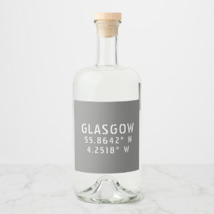 Étiquettes Pour Bouteilles De Liqueur Glasgow Écosse Latitude & Longitude