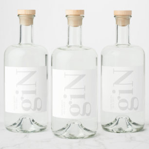 Étiquettes Pour Bouteilles De Liqueur Gris doux Moderne Gras Simple