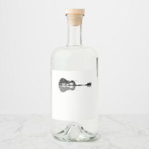 Étiquettes Pour Bouteilles De Liqueur Guitare acoustique Nature Est Musique Basse Guitar