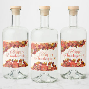 Étiquettes Pour Bouteilles De Liqueur Happy Thanksgiving