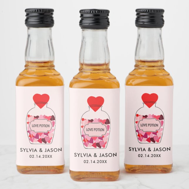 Étiquettes Pour Bouteilles De Liqueur Heureuse Sainte-Valentin Love Potion Personnalisé (Bouteilles)