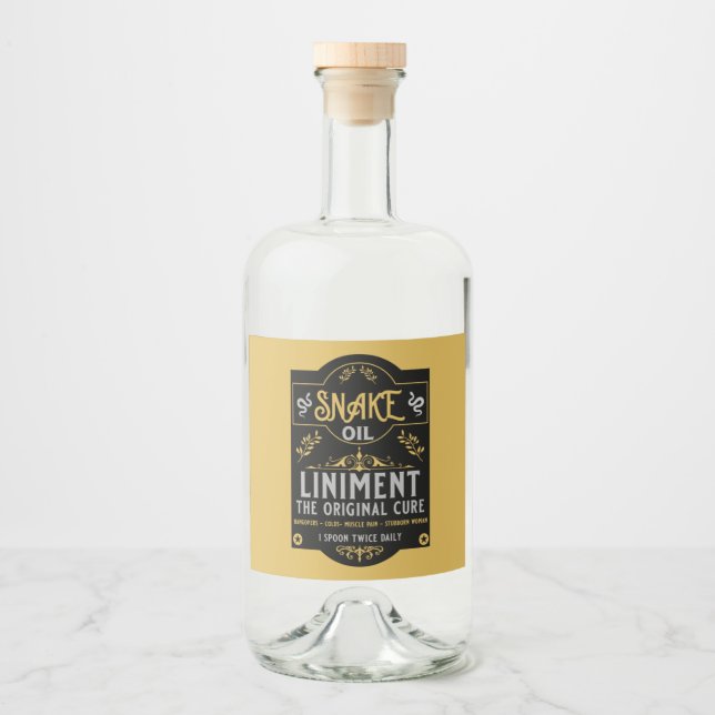 Étiquettes Pour Bouteilles De Liqueur Huile de serpent blanc sauvage de Cowboy (Devant)