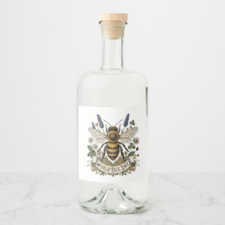 Étiquettes Pour Bouteilles De Liqueur Illustration botanique vintage pour la Journée mon