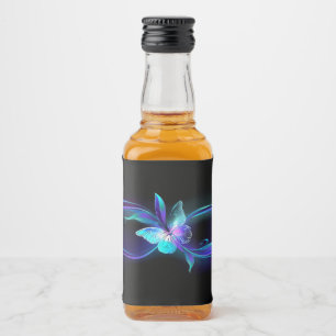 Étiquettes Pour Bouteilles De Liqueur Infinité brillante avec papillon magique