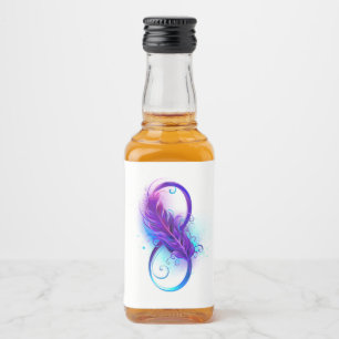 Étiquettes Pour Bouteilles De Liqueur Infinity with purple feather