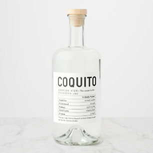Étiquettes Pour Bouteilles De Liqueur Information nutritionnelle sur les grands coquitos