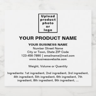 Étiquettes Pour Bouteilles De Liqueur Informations minimales sur le produit en blanc