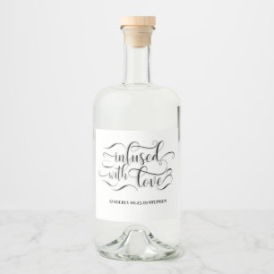 Étiquettes Pour Bouteilles De Liqueur Infusé Par L'Amour Mariage Maison