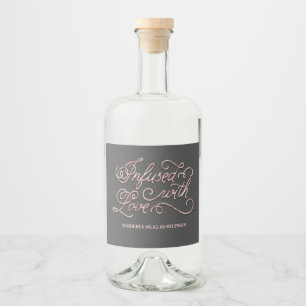 Étiquettes Pour Bouteilles De Liqueur Infusé Par L'Amour Mariage Maison