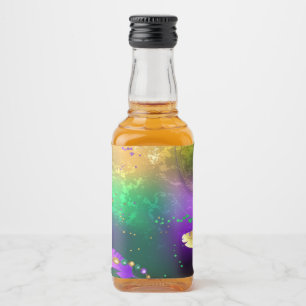 Étiquettes Pour Bouteilles De Liqueur Iridescente mardi gras arrière - plan avec perles