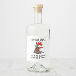 Étiquettes Pour Bouteilles De Liqueur J'Ai Peut-Être L'Air Calme Mais Dans Ma Tête Je