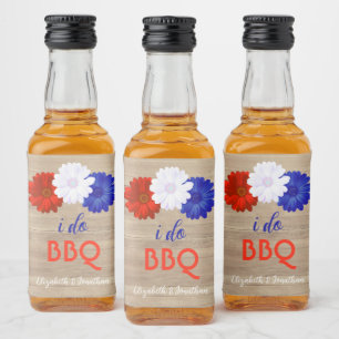 Étiquettes Pour Bouteilles De Liqueur Je fais BBQ Patriotique Floral